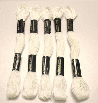 

GOELX Skein Embroidery Thread Floss/ Jewelry Making Craft Thread Pack Of 25 Skeins - White