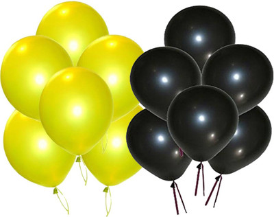 Ishant Creation Solid balloon125 Balloon(Yellow, Black, Pack of 50)