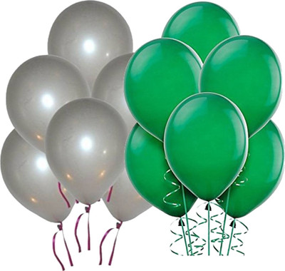 Ishant Creation Solid balloon1061 Balloon(Silver, Green, Pack of 100)