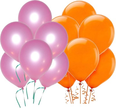 Ishant Creation Solid balloon1039 Balloon(Pink, Orange, Pack of 50)