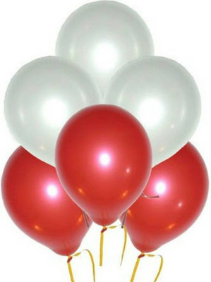 Ishant Creation Solid balloon56 Balloon(Red, White, Pack of 50)