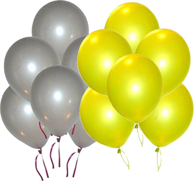 Ishant Creation Solid balloon1078 Balloon(Silver, Yellow, Pack of 50)