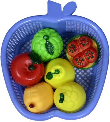 

VIVAAN My NewBorn Squeezy Fruit Toys For Babies with basket Bath Toys - (Pack 6 Fruits) Bath Toy(Multicolor)