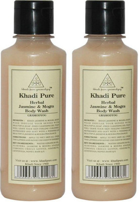 

KHADI PURE GRAMODYOG JASMINE & MOGRA BODY WASH-PACK OF 2(420 ml, Pack of 2)