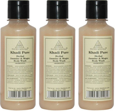 

KHADI PURE GRAMODYOG JASMINE & MOGRA BODY WASH-PACK OF 3(630 ml, Pack of 3)