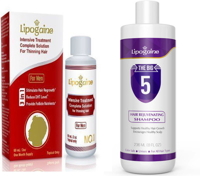 

Lipogaine HAIR GROWTH Men Original and Big 5 shampoo combo set-Super saver offer -Best Treatment for Hair loss and Hair regrowth Guaranteed(Set of 2)