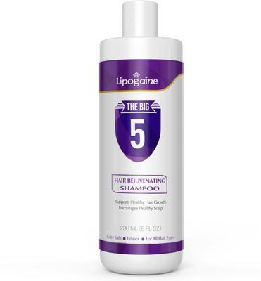 

Lipogaine Hair Rejuvenating All Natural Big 5 Shampoo-Best hair thickening shampoo made of all natural ingredients.(236 ml)