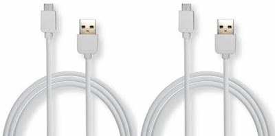 Stargust Micro USB Cable 1 m USB 2.0 SYNC(Compatible with All Smartphones, Tablets and MP3 player, White, Pack of: 2)