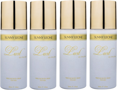 

Sunny Leone Four Lust White Perfume Body Spray Combo for Men Perfume Body Spray - For Men(600 ml, Pack of 4)