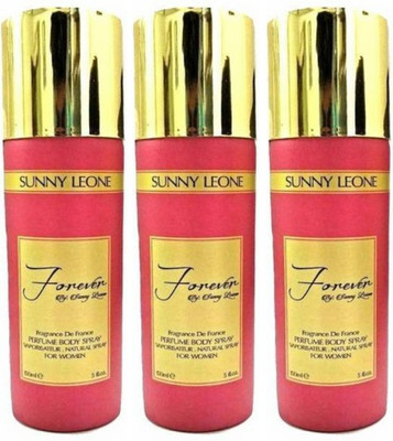 

Sunny Leone Three Forever Pink Perfume Body Spray Combo for Women Perfume Body Spray - For Women(450 ml, Pack of 3)