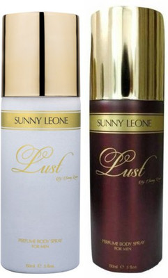 

Sunny Leone One Lust White & One Lust Brown Perfume Body Spray Combo for Men Perfume Body Spray - For Men(300 ml, Pack of 2)