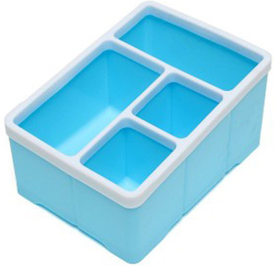 

GutarGoo 6 Compartments Plastic Storage Box, Stand Holder for Pens, Remote, Facial Cleanser, Phone (Assorted Colors)(Multicolor)