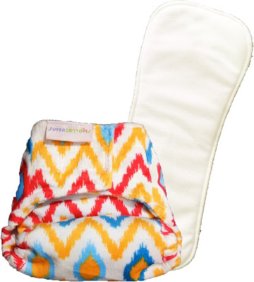 

Superbottoms Newborn SUPERSOFT cover diaper + 1 dry-feel soaker (Ikat Chevron) with velcro closure - New Born(10 Pieces)