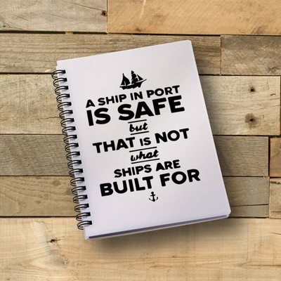 

100yellow A5 Notebook(Notebook | A Ship In Port Printed Notebook | Motivational Quotes Printed | Designer Wire Bound Ruled Paper Sheets Personal And Office Stationary Notebooks Diary (A5 Size), Multicolor)