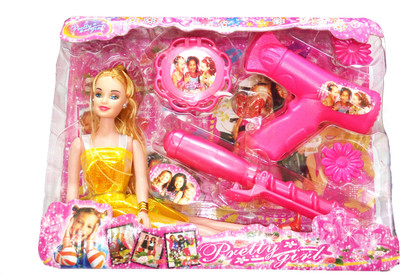 

TALKING GANESHA Pretty Girl Doll with Beauty Accessories like Hair curler, hair clips, etc toy for girls (multicolor)(Multicolor)