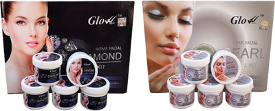 

Glow Right (DIAMOND FACIAL KIT 250g With PEARL FACIAL KIT 250g) 500 g(Set of 5)