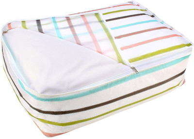 

HOKIPO Small Quilt Bag Foldable Closet Cloth Organizer Bag for Quilt, Blankets, 54 x 38 x 18 cm. (Small) 8944QTL(Multicolor)