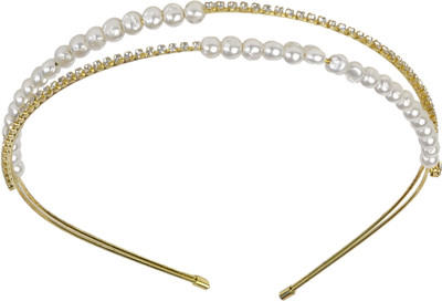 

Sagunya Gorgeous Pearl and stones Hair Band(Silver, Gold)