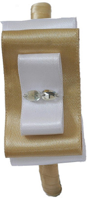 aarushi creations golden bow Hair Band(Gold, White)