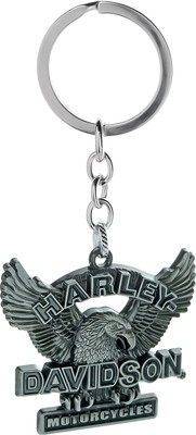 

Three Shades Harley Davidson Motor Bike Silver Metal Key Chain (Silver) Key Chain