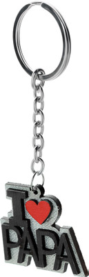 

Three Shades I LOVE PAPA (PAPA Love) Key Chain Gift for Papa (Black, Red, Silver) Key Chain