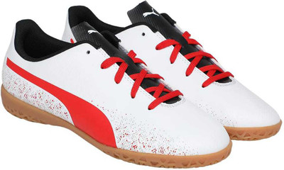 

Puma Boys Lace Football Shoes(White, White-flame scarlet- black