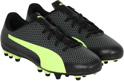 

Puma Boys Lace Football Shoes(Black, Black-fizzy yellow-castor gray