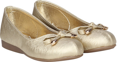 

BUCKLED UP Girls Slip on Ballerinas(Gold