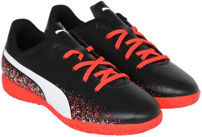 

Puma Boys Lace Football Shoes(Black, Black- white-red blast