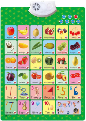 

Variety Gift Centre English Language Alphabet Fruits and Numbers Electronic Learning Sound Wall Chart(Multicolor)