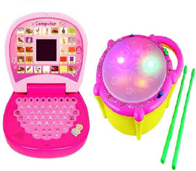 

FEMININE STYLE Combo of Laptop with Musical Flash Drum(Multicolor)