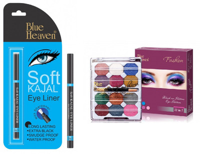 

Blue Heaven SOFT KAJAL WITH 12 IN 1 EYE SHADOW(Pack of 2)