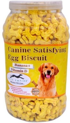 

Pets Empire Real Egg & Banana+Vitamin D Dog Treat Biscuits 1kg Jar Egg 0.1 g Dry Dog Food