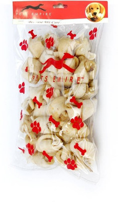 

Pets Empire Mini Rawhide Bones Dog Chews 100% Natural Ingredient Knotted Treats Healthy Digestible Pet Food (20 Pcs ) Meat 0.15 g Dry Dog Food