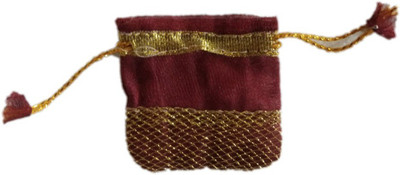 

Shreeji Decoration Square Ethnic Handmade Silk Potli Batwa Pouch Bag Gift For Women[6 pcs] Potli(Brown)