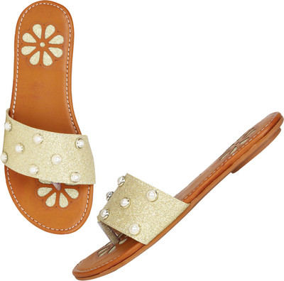 

FASHIMO Women Gold Flats