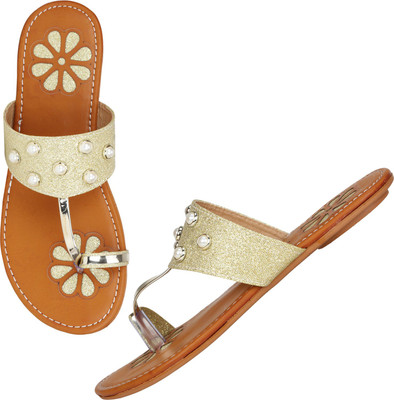

FASHIMO Women Gold Flats