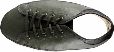 

PIIPIINOO Men's Convertible Zipper Shoes Only Top (Fern Green Casual) Casuals For Men(Green