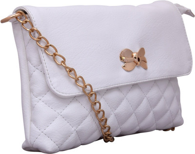 

DNZ Women Casual White Leatherette Sling Bag