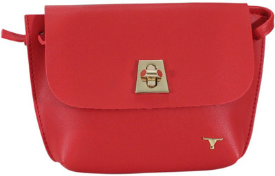 

Bulchee Women Casual Red PU Sling Bag
