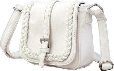 

DNZ Women Casual White Leatherette Sling Bag