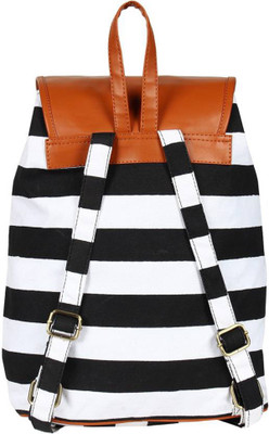 

DNZ Women Casual Black, White Canvas, Leatherette Shoulder Bag