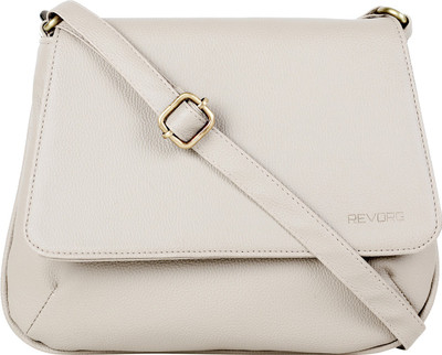 

Revorg Women Evening/Party Beige PU Sling Bag