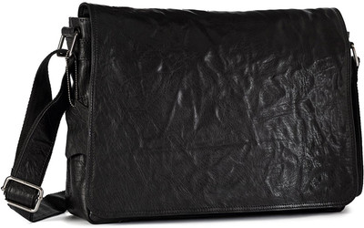 

Adamburk Men & Women Casual Black Genuine Leather Sling Bag