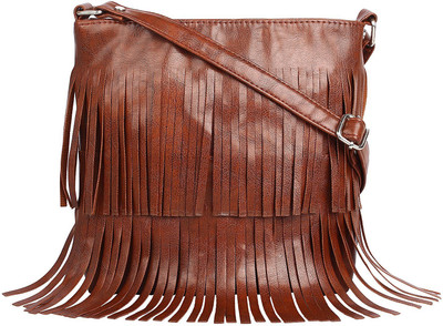 Lychee Bags Women Casual Brown Canvas Sling Bag