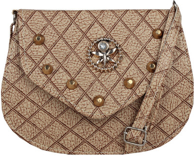 

Easy Dealss Girls Casual Brown PU Sling Bag