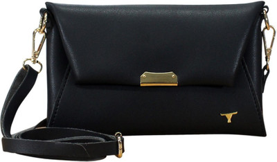 Bulchee Women Casual Black PU Sling Bag