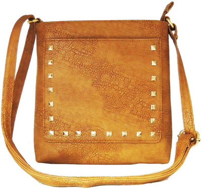 

amozz Women Casual Beige Cotton, Leatherette Sling Bag