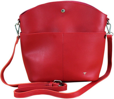 

Bulchee Women Casual Red PU Sling Bag