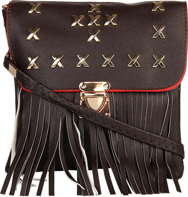 

London Design Women Casual Brown Leatherette Sling Bag